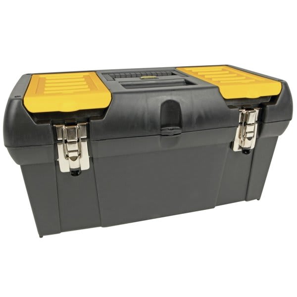 Stanley® 19" Heavy-Duty Tool Box, High-Impact Resistant Plastic, Metal Latches
