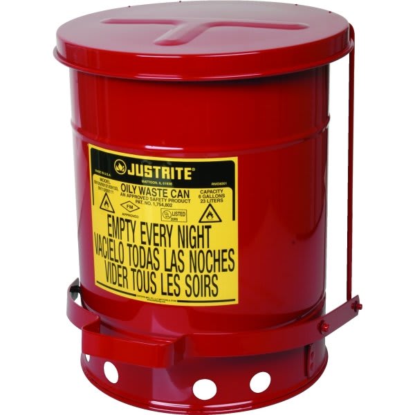 Justrite 6 Gallon Oily Waste Can
