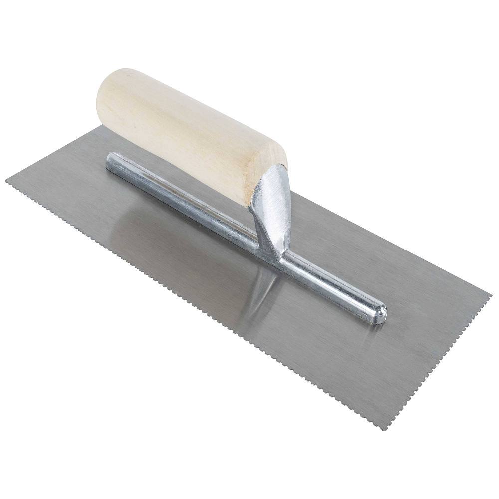 Roberts 1/16" X 1/32" X 5/64" U-Notch PRO Flooring Trowel W/ Wood Handle