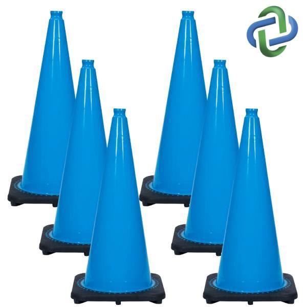 Mr. Chain 28 Sky Blue Traffic Cones  Package Of 6