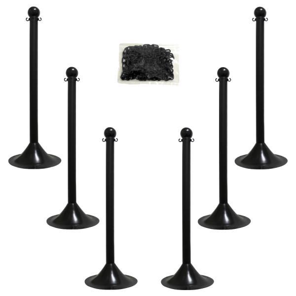 Mr. Chain Black Light Duty Stanchion And Chain Kit
