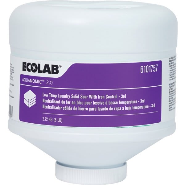 Ecolab® Aquanomic 2.0 Low Temp Laundry Solid Clearly Soft Plus 2, 6lb