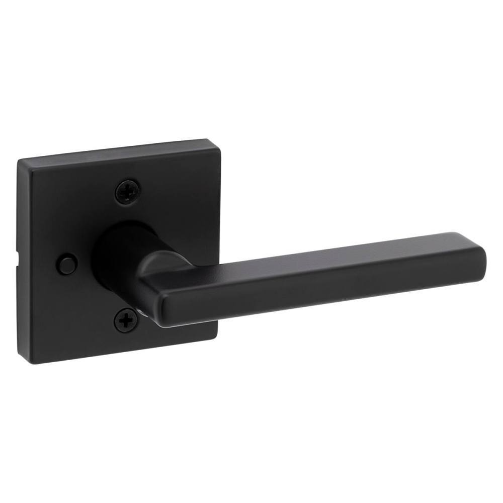 Kwikset Halifax Bed/Bath Privacy Door Lever in Matte Black