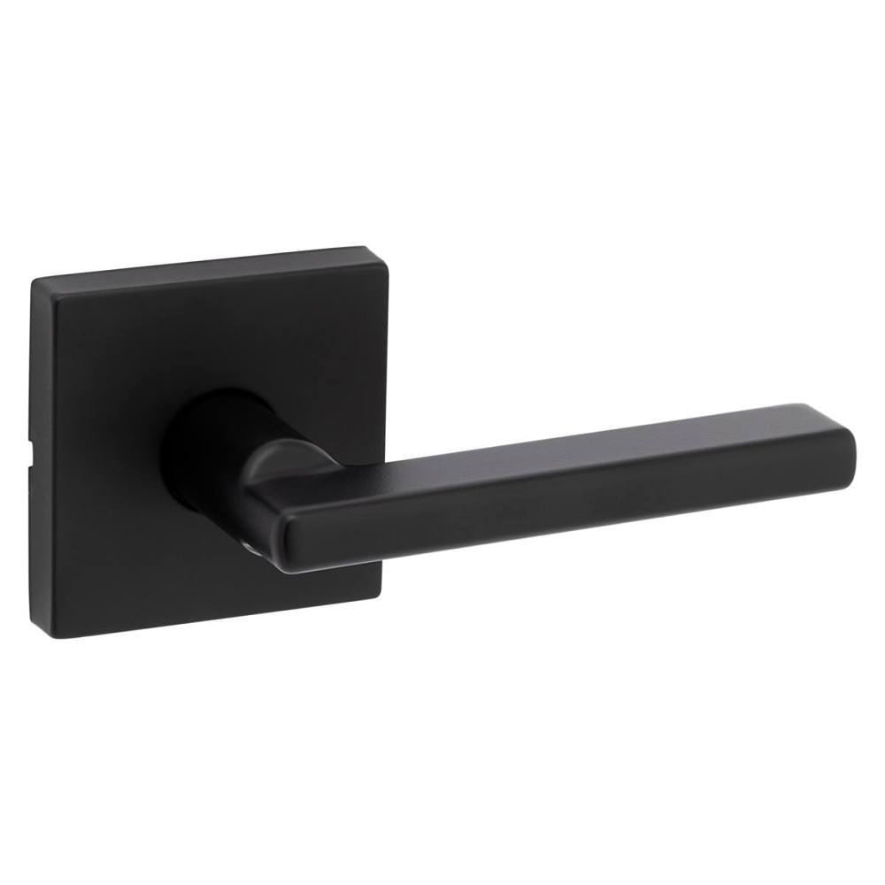 Kwikset Halifax Hall/Closet Passage Door Lever in Matte Black