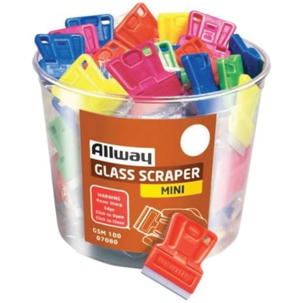 Allway Tools Gsm100 Mini Glass Scraper Uncarded Bucket, Case Of 100