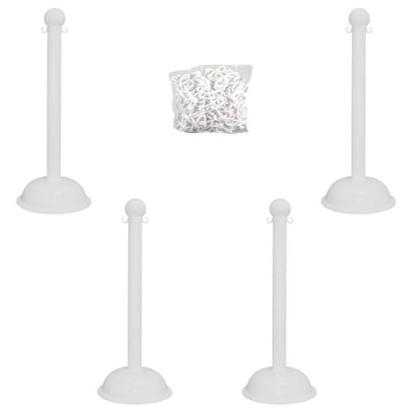 Mr. Chain White Heavy Duty Stanchion And Chain Kit