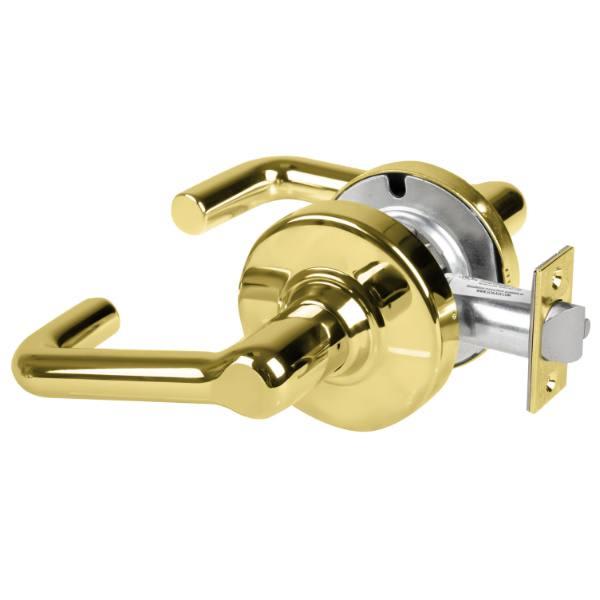 Schlage Alx Passage Lockset, Tubular Lever, Keyless, Bright Brass, Non-Handed