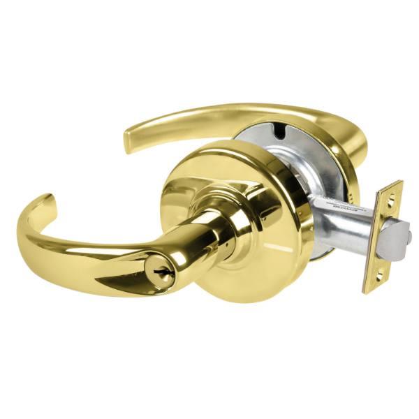 Schlage Alx Entrance Lockset, Sparta, S123 Keyway, Bright Brass, Non-Handed