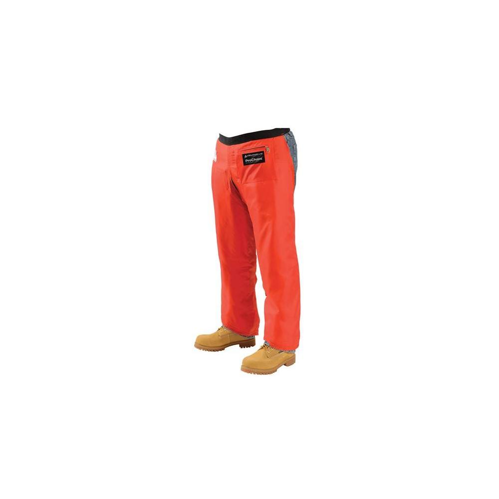 Chainsaw Chaps, 33" Long, Water Resistant, Orange, Package Of 1 Pair