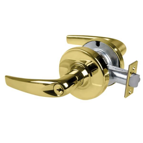 Schlage Alx Storeroom Lockset, Athens, S123 Keyway, Bright Brass, Non-Handed