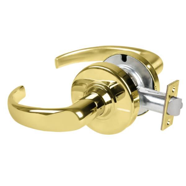 Schlage Alx Passage Lockset, Sparta, Keyless, Bright Brass, Non-Handed