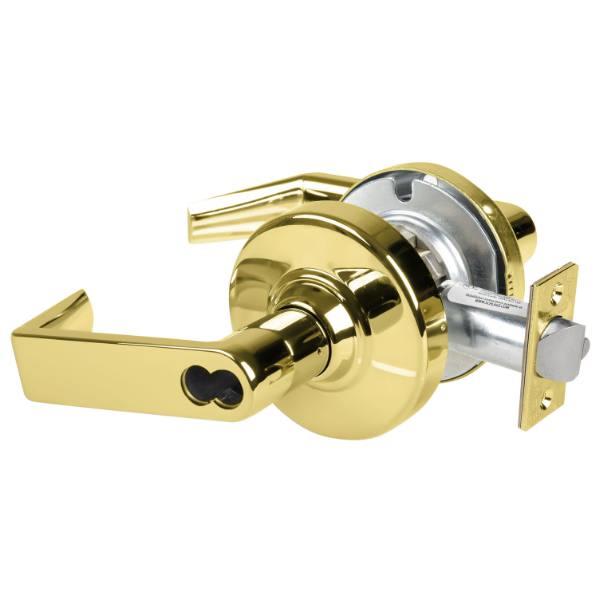 Schlage Alx Entrance Lockset, Sfic Housing, Bright Brass, Non-Handed