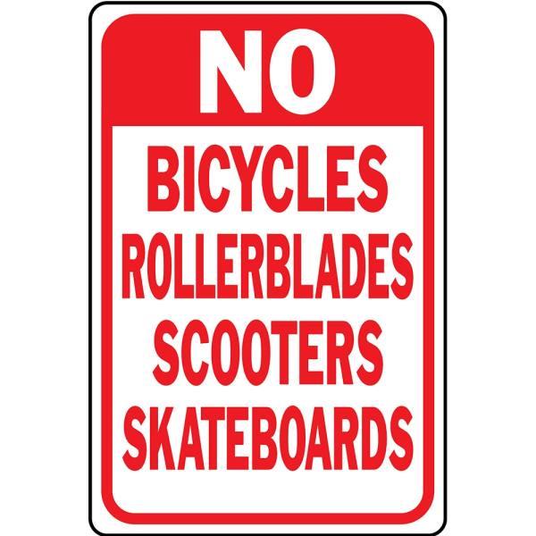Hy-Ko "No Bicycles/Skateboards" Sign, 12 X 18" Heavy Duty Aluminum