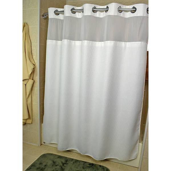 Focus Products Madison Hookless Shower Curtain Window & Liner, White