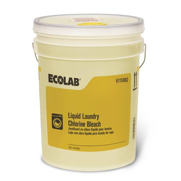 Ecolab® Liquid Laundry Chlorine Bleach, 5 Gal