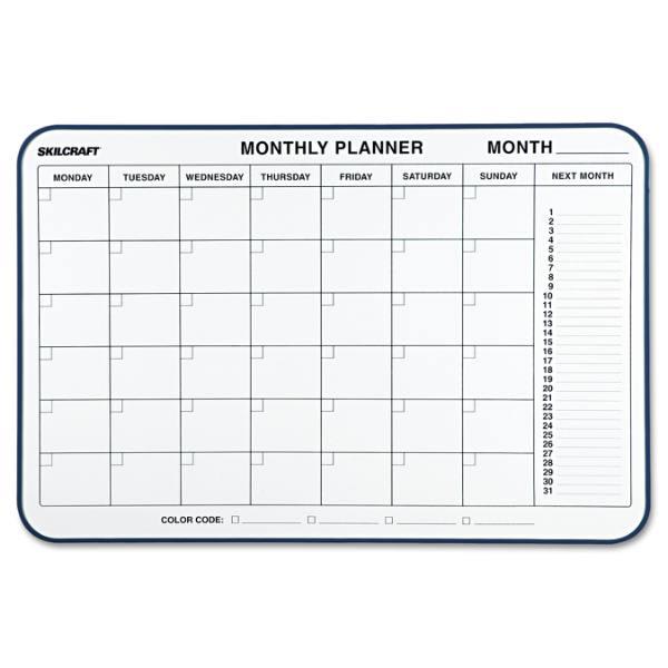 Skilcraft Quartet 4Month Dry Erase Calendar, 48 X 36, Silver HD Supply