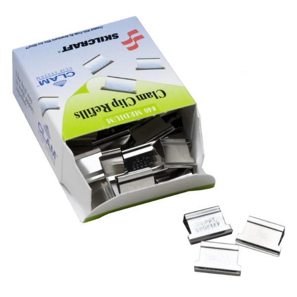 Skilcraft Medium Clam Clip Refill (Silver) (50-Pack)