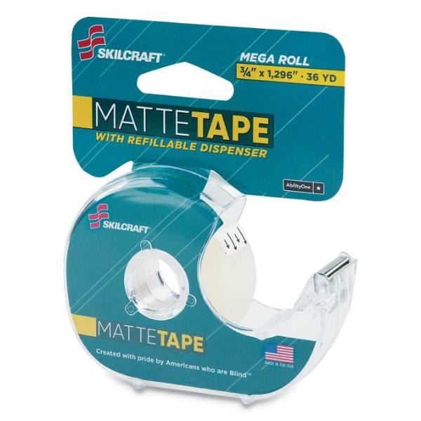 Skilcraft Tape W/ Dispenser, 1 Core, 0.75 X 36 Yds, Matte Clear