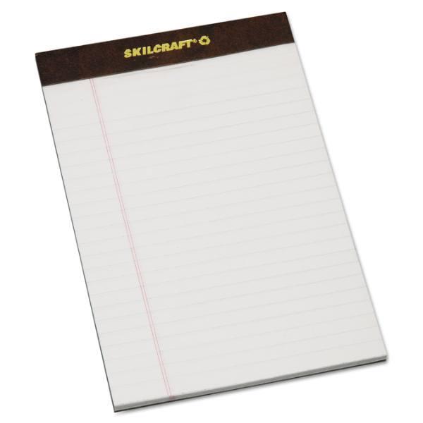 Skilcraft Legal Pads, Wide Rule, 5 X 8, White, 50 Sheets, Package Of 12