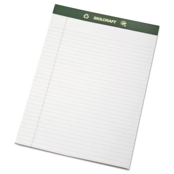 Skilcraft Chlorine-Free Pad, Wide, 8.5 X 11, White, 50 Sheets, Package Of 12