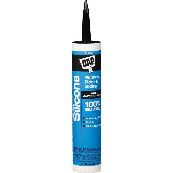 Dap 9.8 Oz Window And Door 100% Silicone Rubber Sealant (Black) (12-Count)