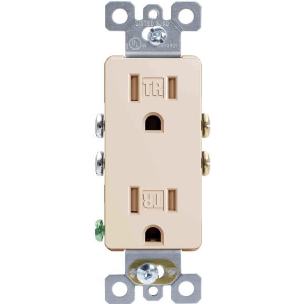 Maintenance Warehouse 15 Amp 125 Volt Decorative Residential Standard Outlet Ivory