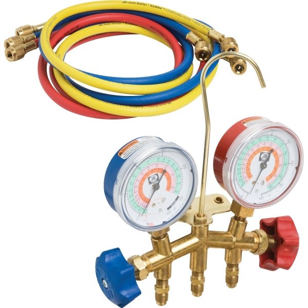 Jb Industries R-22 And R-410a Refrigeration Charging Manifold, Brass