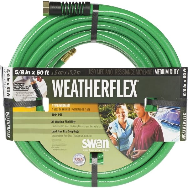 Swan® Weatherflex™ Garden Hose Medium-Duty 5/8" 50' Length