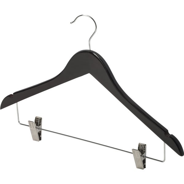 17 x 1/2" Standard Hook Female Hanger, Dark Wood, Package Of 100 HD