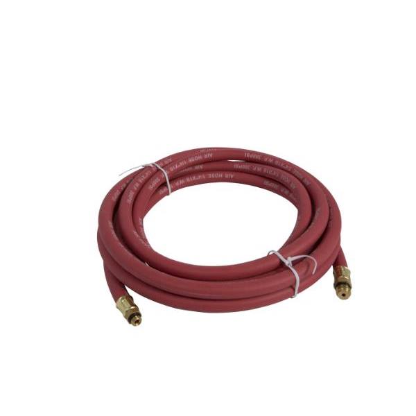Steelman 15' Rubber Air Hose With 1/4-Inch Nps And 3/8-Inch -24 Brass Fittings
