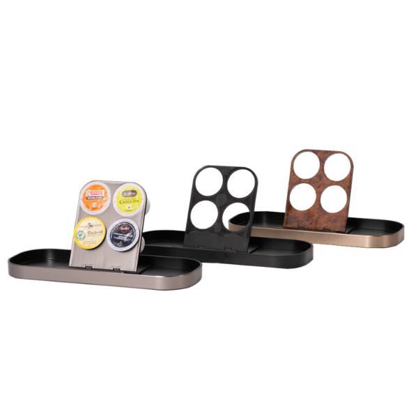 Hapco Cup Holder With Amenity Tray, Black, Case Of 6