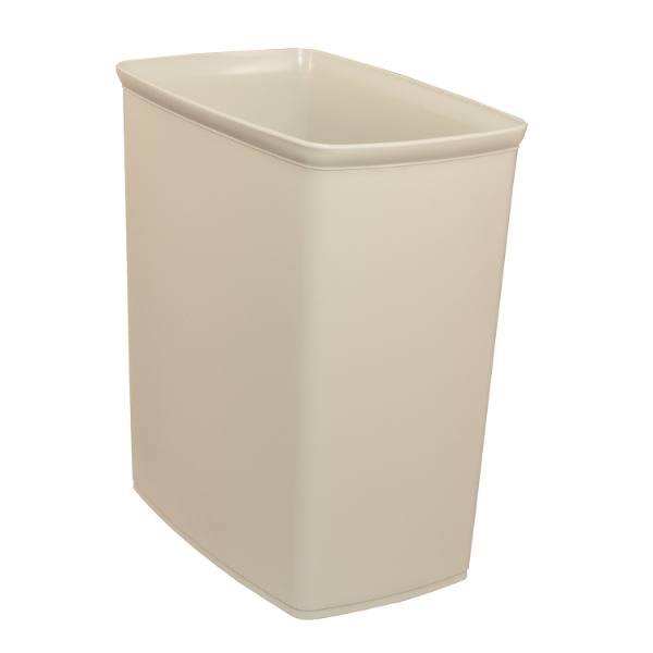 Hapco Ignition Resistant 10 Quart Rectangular Wastebasket, Sand, Case Of 12