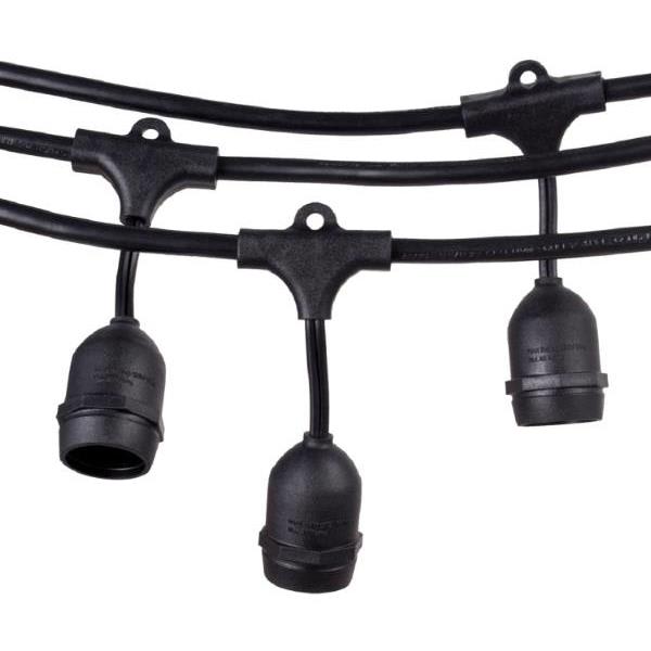 Newhouse Lighting Outdoor Weatherproof Commercial Grade String Lights, Black
