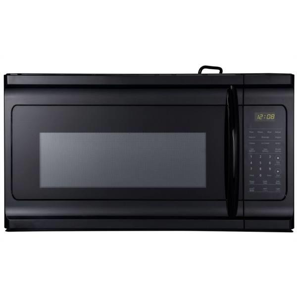 0.7 cu ft countertop microwave in black with gray cavity