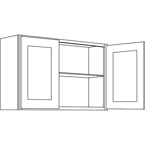 Cnc Cabinetry 30" W X 24" H Wall Cabinet, Country Oak