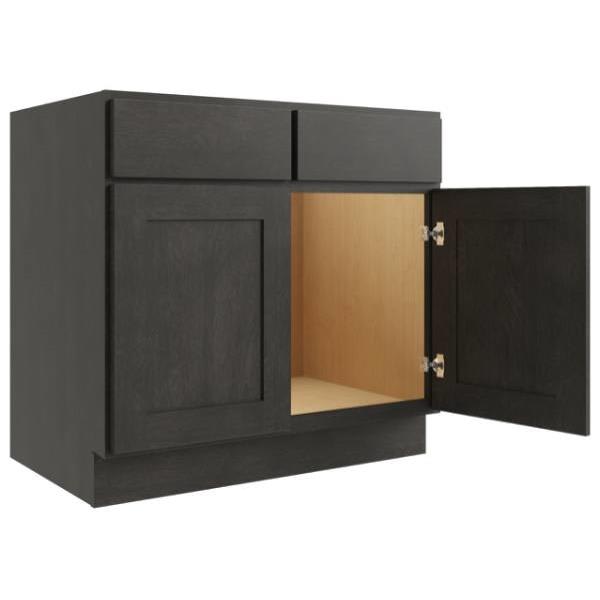 Cnc Cabinetry 36" W Sink Base Cabinet, Luxor Smoky Grey