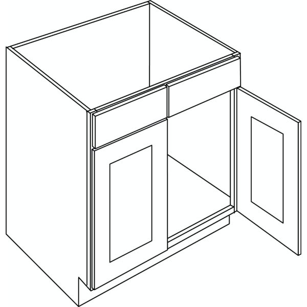 Cnc Cabinetry 33" W Sink Base Cabinet, Country Oak