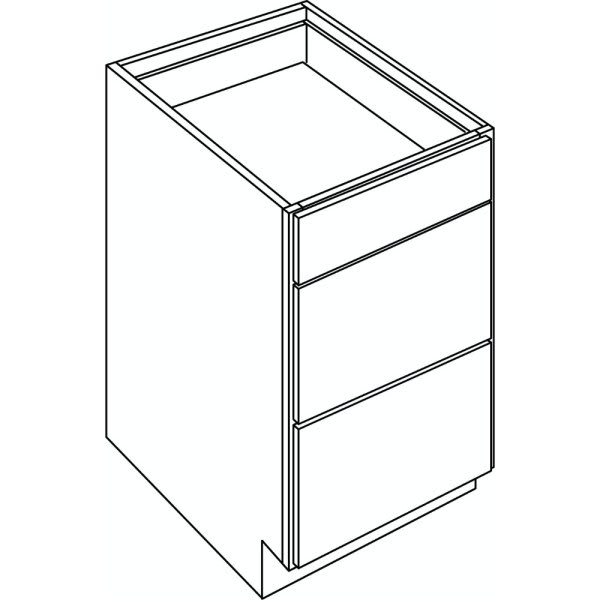 Cnc Cabinetry 15" W 3 Drawer Base Cabinet, Country Oak