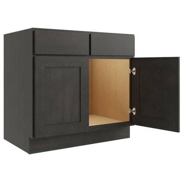 Cnc Cabinetry 33" W Sink Base Cabinet, Luxor Smoky Grey