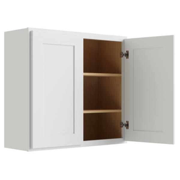 Cnc Cabinetry 30" W X 30" H 2 Door Wall Cabinet, Luxor White