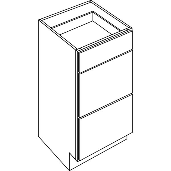 Cnc Cabinetry 18" W Vanity Drawer Base Cabinet, Country Oak