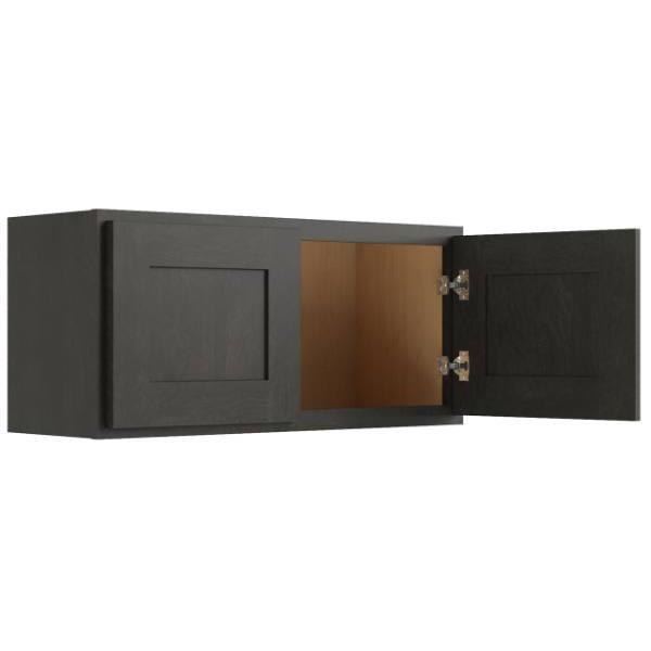 Cnc Cabinetry 36" W X 12" H Wall Cabinet, Luxor Smoky Grey