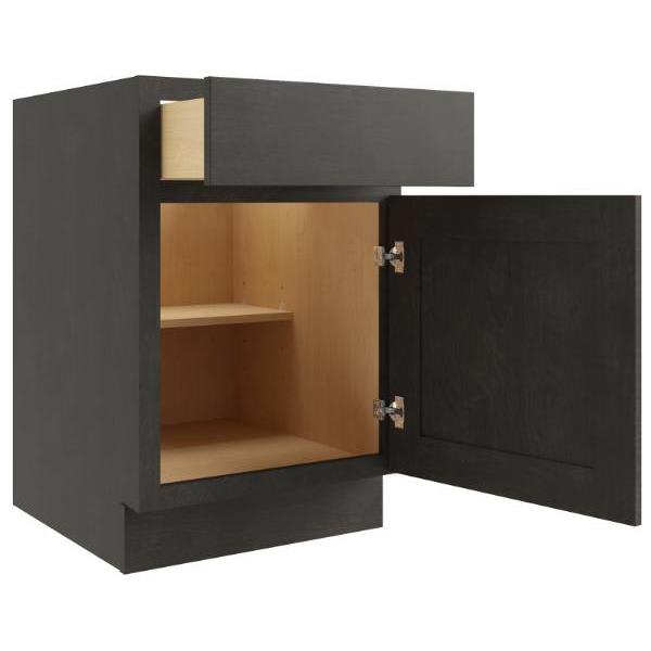 Cnc Cabinetry 15" W 1 Door Base Cabinet L, Luxor Smoky Grey