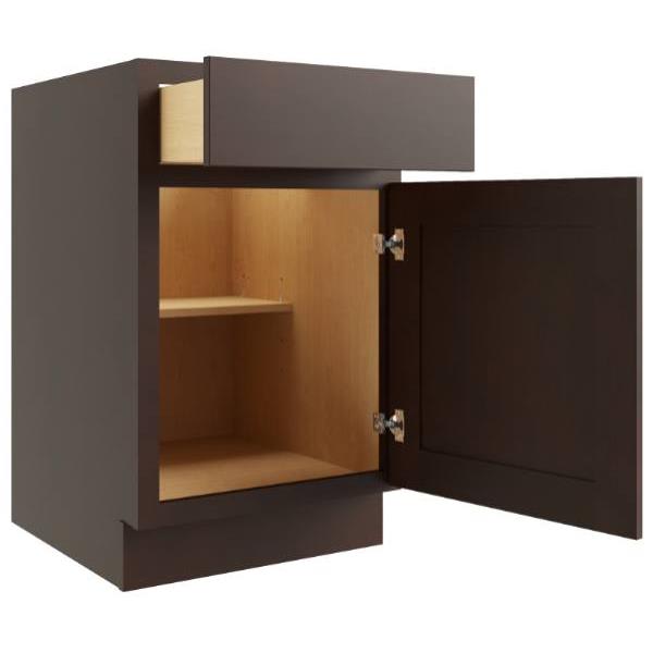 Cnc Cabinetry 18" W 1 Door Base Cabinet (R), Luxor Espresso