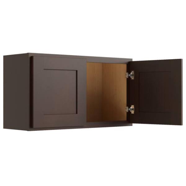 Cnc Cabinetry 30" W X 18" H Wall Cabinet, Luxor Espresso