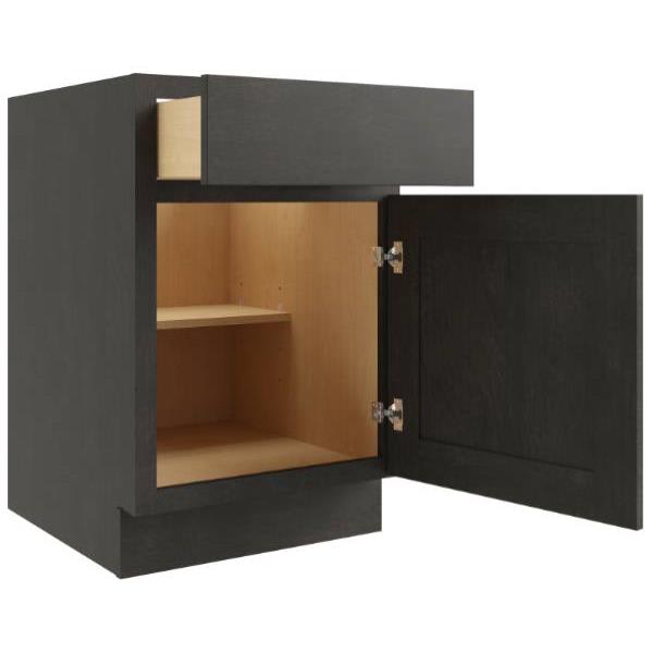Cnc Cabinetry 18" W 1 Door Base Cabinet L, Luxor Smoky Grey