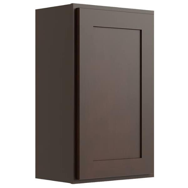 Cnc Cabinetry 18" W X 30" H 1 Door Wall Cabinet, Luxor Espresso