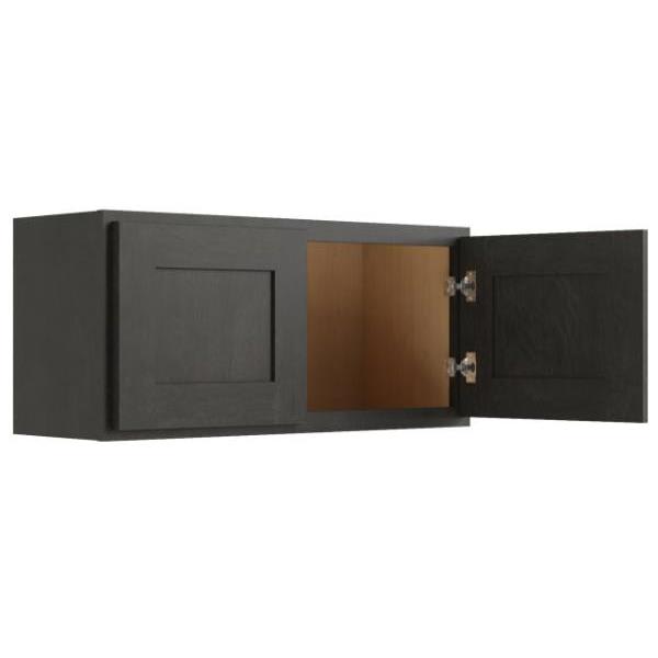Cnc Cabinetry 36" W X 15" H Wall Cabinet, Luxor Smoky Grey