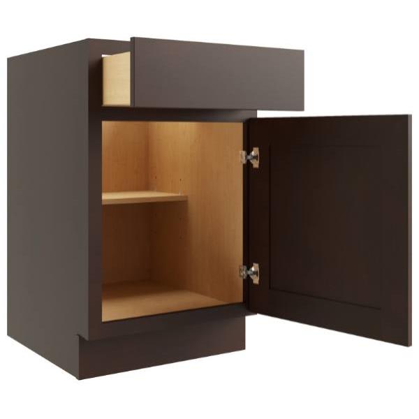 Cnc Cabinetry 21" W 1 Door Base Cabinet (L), Luxor Espresso
