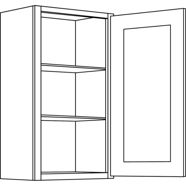 Cnc Cabinetry 9" W X 30" H 1 Door Wall Cabinet, Country Oak